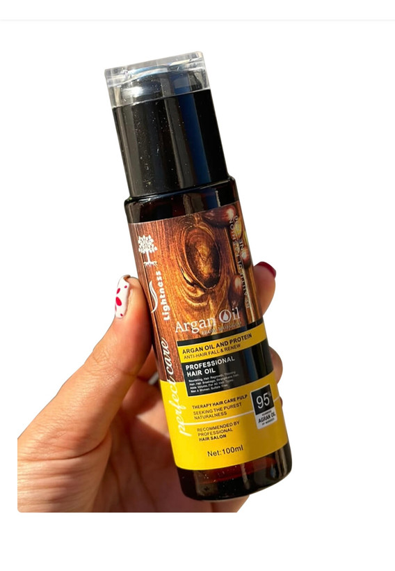 روغن مو ارگان لایتنس مدل شیشه ایی حاوی 95% آرگان
