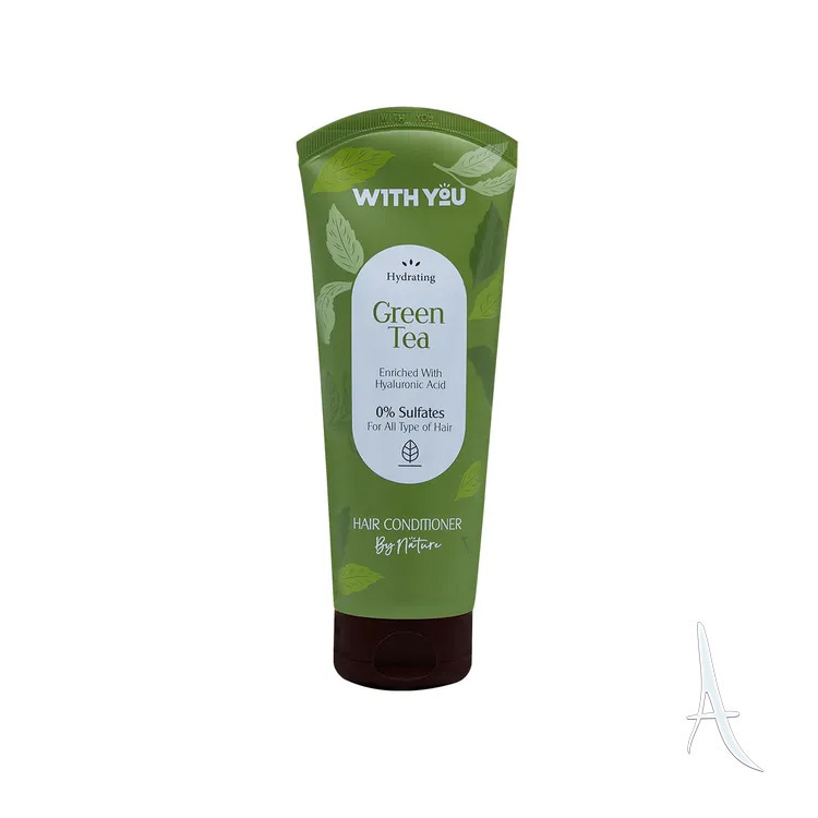 ماسک مو نرم کننده داخل حمام آبرسان و ضد خشکی مو ویت یو With You مدل Green Tea حجم 200 ml