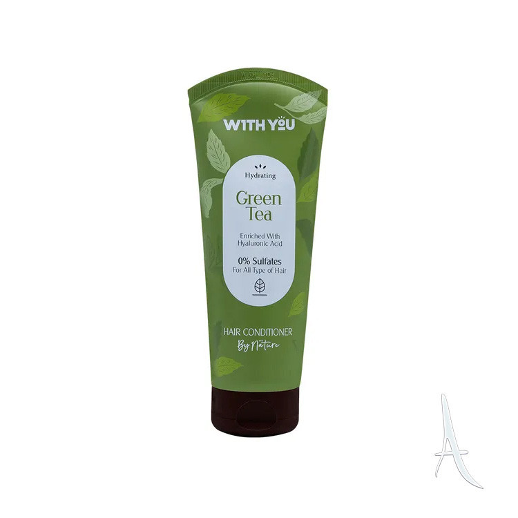 ماسک مو نرم کننده داخل حمام آبرسان و ضد خشکی مو ویت یو With You مدل Green Tea حجم 200 ml