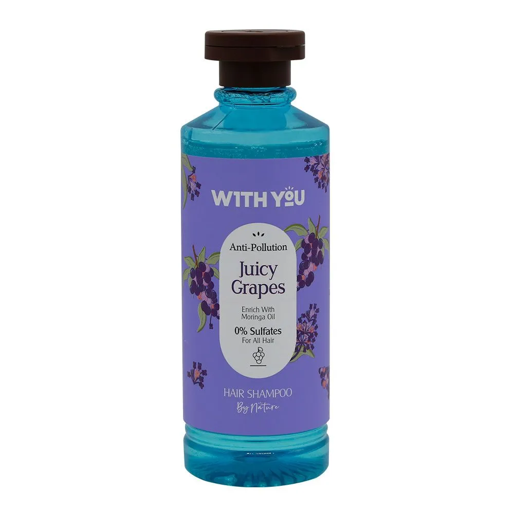 شامپو مو ضد آلودگی انگور و روغن مورینگا ویت یو With You مدل Juicy Grapes حجم 300ml