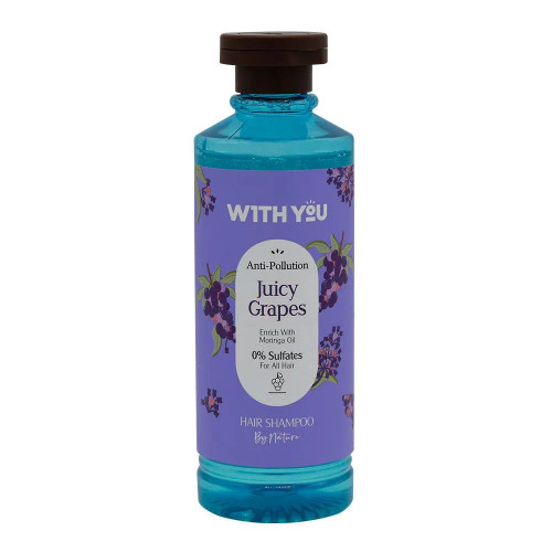 شامپو مو ضد آلودگی انگور و روغن مورینگا ویت یو With You مدل Juicy Grapes حجم 300ml