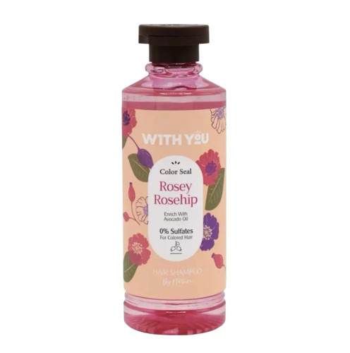 شامپو مخصوص موهای رنگ شده حاوی رز و روغن آووکادو ویت یو With You مدل Rosey Rosehip حجم 300ml