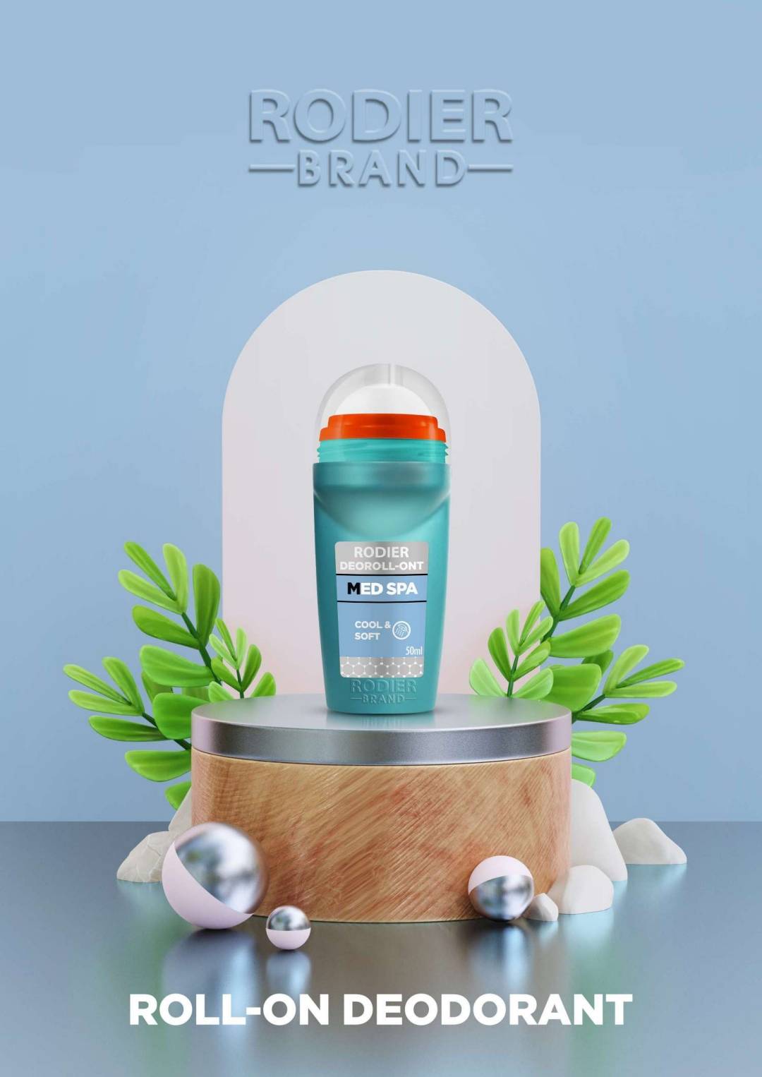 مام ضد تعریق رودیر مدل Med Spa | رایحه‌ای خنک و اسپرت با محافظت ۴۸ ساعته