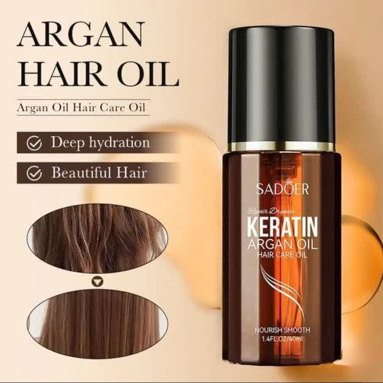 روغن آرگان سادور مدل Keratin حجم ۴۰ میل | ترمیمکننده و براقکننده مو